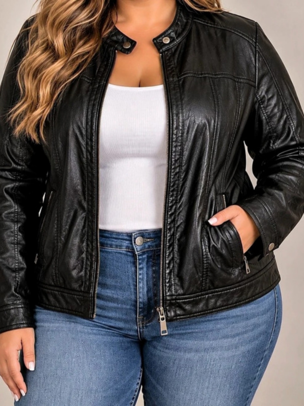 APT. 9 Black Leather Jacket Size 2X NWT